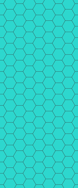 Blue Hexagons Acrylic Shower Wall Panel 2440mm x 1220mm (3mm Thick) - CladdTech