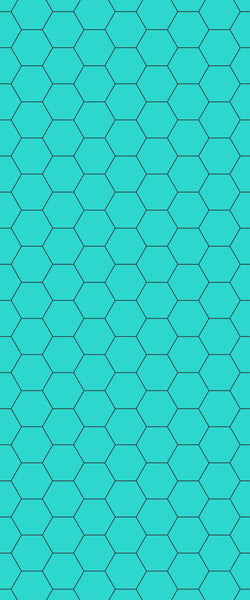 Blue Hexagons Acrylic Shower Wall Panel 2440mm x 1220mm (3mm Thick) - CladdTech