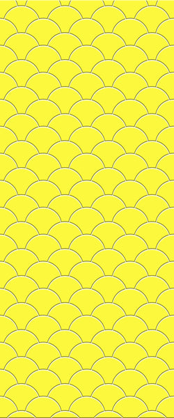 Yellow Fishscales Tile Acrylic Shower Panel 2440mm x 1220mm (3mm Thick) - CladdTech