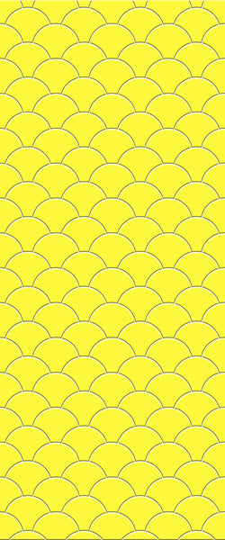 Yellow Fishscales Tile Acrylic Shower Panel 2440mm x 1220mm (3mm Thick) - CladdTech