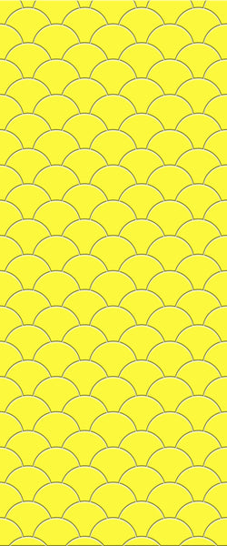 Yellow Fishscales Tile Acrylic Shower Panel 2440mm x 1220mm (3mm Thick) - CladdTech