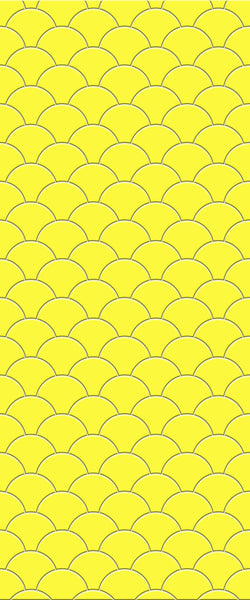 Yellow Fishscales Tile Acrylic Shower Panel 2440mm x 1220mm (3mm Thick) - CladdTech