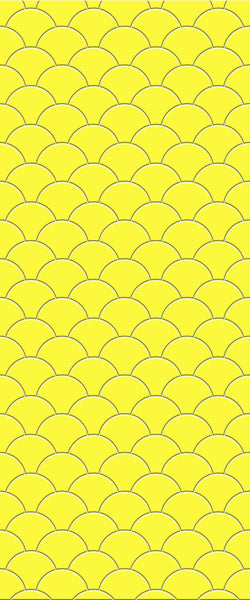 Yellow Fishscales Tile Acrylic Shower Panel 2440mm x 1220mm (3mm Thick) - CladdTech