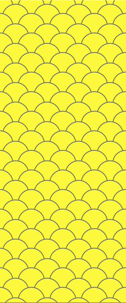Yellow Fishscales Tile Acrylic Shower Panel 2440mm x 1220mm (3mm Thick) - CladdTech