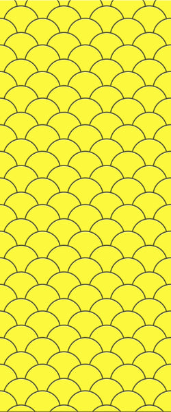 Yellow Fishscales Tile Acrylic Shower Panel 2440mm x 1220mm (3mm Thick) - CladdTech