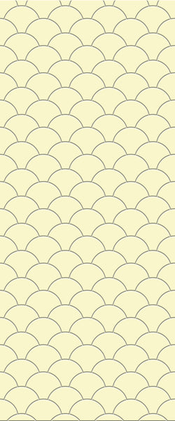 Yellow Fishscales Tile Acrylic Shower Panel 2440mm x 1220mm (3mm Thick) - CladdTech
