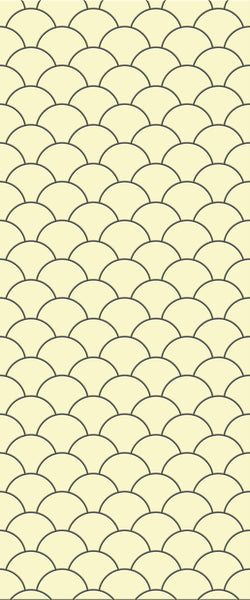 Yellow Fishscales Tile Acrylic Shower Panel 2440mm x 1220mm (3mm Thick) - CladdTech