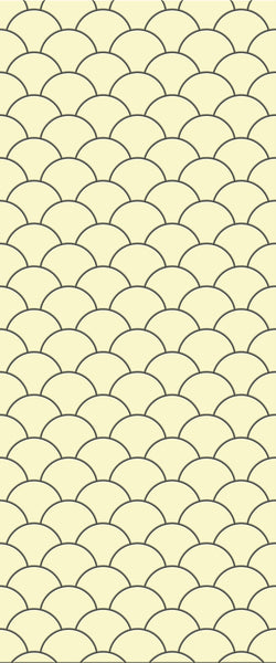 Yellow Fishscales Tile Acrylic Shower Panel 2440mm x 1220mm (3mm Thick) - CladdTech