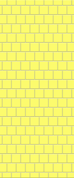 Yellow Large Square's Tile Acrylic Shower Wall Panel 2440mm x 1220mm ( 3mm Thick) - CladdTech