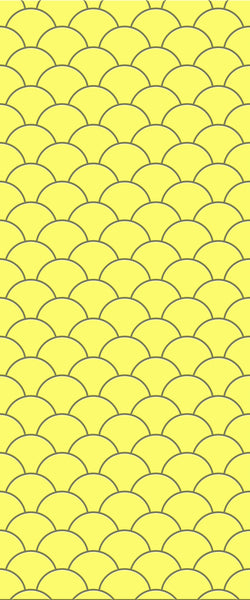 Yellow Fishscales Tile Acrylic Shower Panel 2440mm x 1220mm (3mm Thick) - CladdTech
