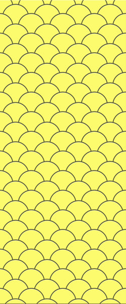 Yellow Fishscales Tile Acrylic Shower Panel 2440mm x 1220mm (3mm Thick) - CladdTech