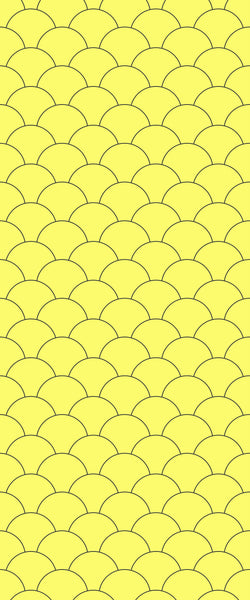 Yellow Fishscales Tile Acrylic Shower Panel 2440mm x 1220mm (3mm Thick) - CladdTech