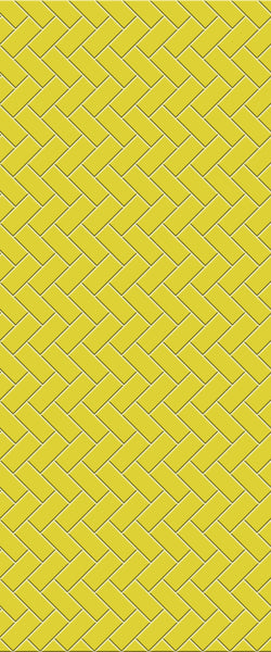 Yellow Diagonal Herringbone Tile Acrylic Shower Wall Panel 2440mm x 1220mm (3mm Thick) - CladdTech