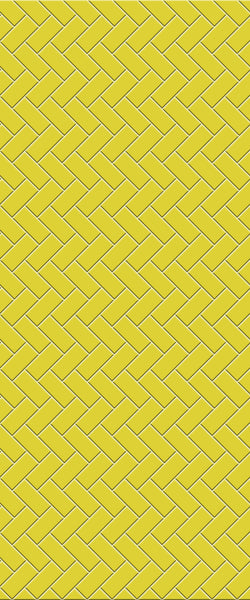 Yellow Diagonal Herringbone Tile Acrylic Shower Wall Panel 2440mm x 1220mm (3mm Thick) - CladdTech