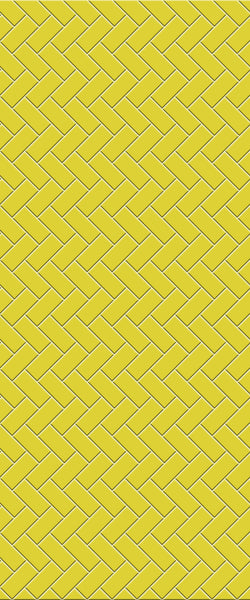 Yellow Diagonal Herringbone Tile Acrylic Shower Wall Panel 2440mm x 1220mm (3mm Thick) - CladdTech