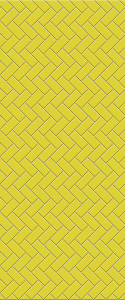 Yellow Diagonal Herringbone Tile Acrylic Shower Wall Panel 2440mm x 1220mm (3mm Thick) - CladdTech