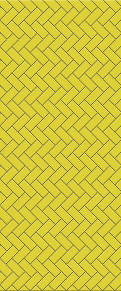 Yellow Diagonal Herringbone Tile Acrylic Shower Wall Panel 2440mm x 1220mm (3mm Thick) - CladdTech