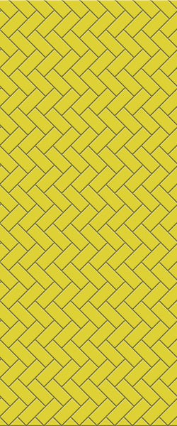 Yellow Diagonal Herringbone Tile Acrylic Shower Wall Panel 2440mm x 1220mm (3mm Thick) - CladdTech