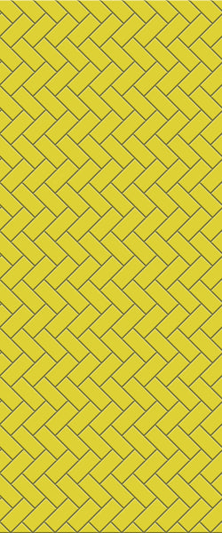 Yellow Diagonal Herringbone Tile Acrylic Shower Wall Panel 2440mm x 1220mm (3mm Thick) - CladdTech