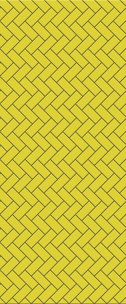 Yellow Diagonal Herringbone Tile Acrylic Shower Wall Panel 2440mm x 1220mm (3mm Thick) - CladdTech