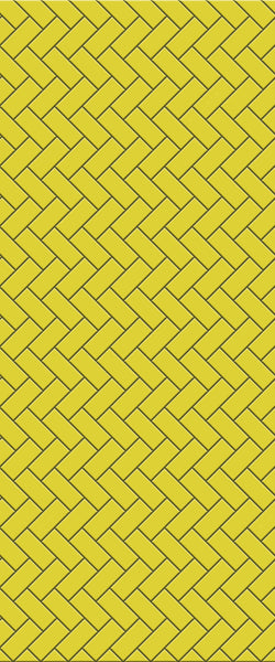 Yellow Diagonal Herringbone Tile Acrylic Shower Wall Panel 2440mm x 1220mm (3mm Thick) - CladdTech