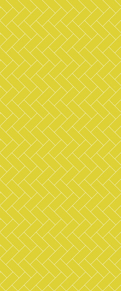 Yellow Diagonal Herringbone Tile Acrylic Shower Wall Panel 2440mm x 1220mm (3mm Thick) - CladdTech