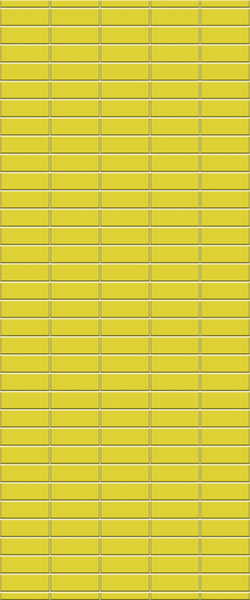 Yellow Horizontal Block Tile Acrylic Shower Panel 2440mm x 1220mm (3mm Thick) - CladdTech