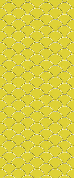 Yellow Fishscales Tile Acrylic Shower Panel 2440mm x 1220mm (3mm Thick) - CladdTech