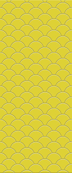 Yellow Fishscales Tile Acrylic Shower Panel 2440mm x 1220mm (3mm Thick) - CladdTech