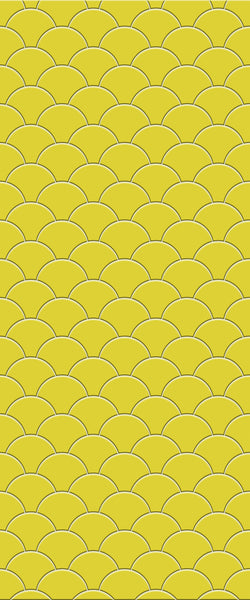 Yellow Fishscales Tile Acrylic Shower Panel 2440mm x 1220mm (3mm Thick) - CladdTech