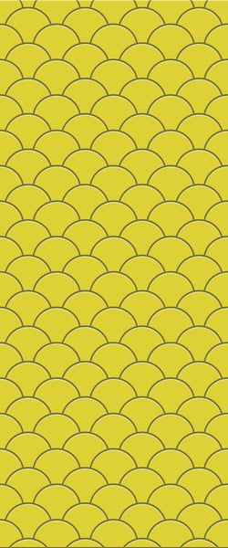 Yellow Fishscales Tile Acrylic Shower Panel 2440mm x 1220mm (3mm Thick) - CladdTech