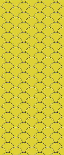 Yellow Fishscales Tile Acrylic Shower Panel 2440mm x 1220mm (3mm Thick) - CladdTech