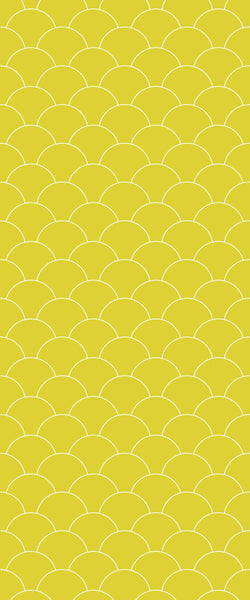 Yellow Fishscales Tile Acrylic Shower Panel 2440mm x 1220mm (3mm Thick) - CladdTech