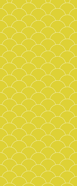 Yellow Fishscales Tile Acrylic Shower Panel 2440mm x 1220mm (3mm Thick) - CladdTech