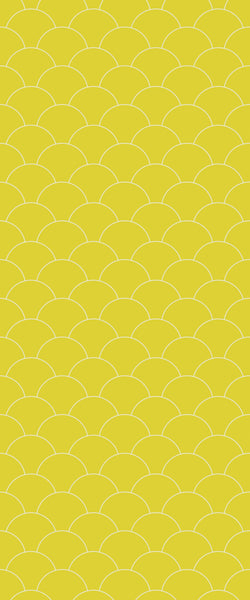 Yellow Fishscales Tile Acrylic Shower Panel 2440mm x 1220mm (3mm Thick) - CladdTech