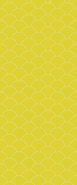 Yellow Fishscales Tile Acrylic Shower Panel 2440mm x 1220mm (3mm Thick) - CladdTech
