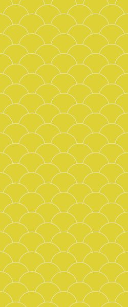 Yellow Fishscales Tile Acrylic Shower Panel 2440mm x 1220mm (3mm Thick) - CladdTech