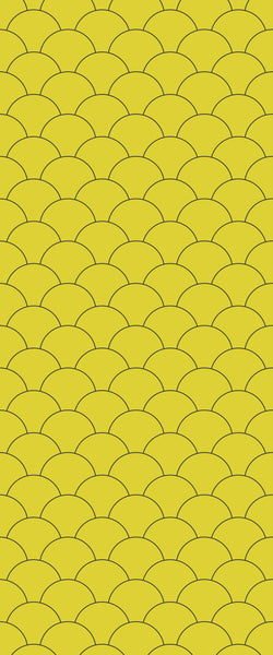 Yellow Fishscales Tile Acrylic Shower Panel 2440mm x 1220mm (3mm Thick) - CladdTech