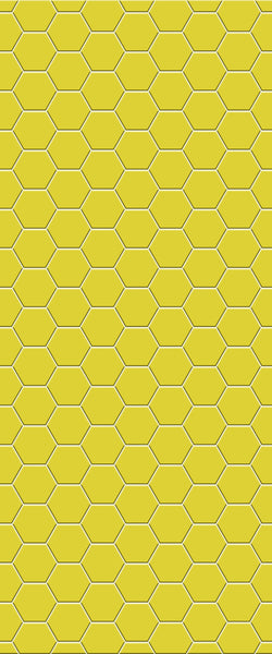 Yellow Hexagon Tile Acrylic Wall Panel 2440mm x 1220mm (3mm Thick) - CladdTech