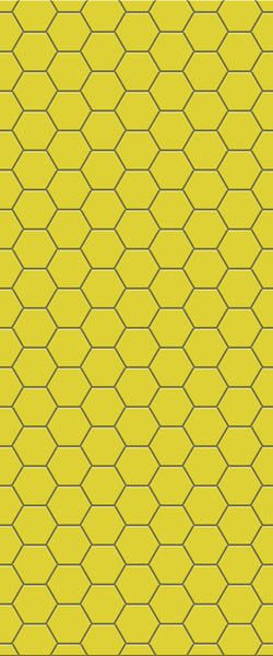 Yellow Hexagon Tile Acrylic Wall Panel 2440mm x 1220mm (3mm Thick) - CladdTech