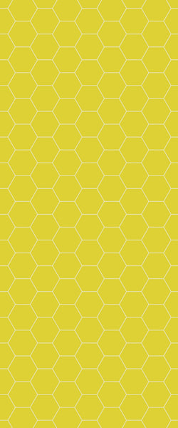 Yellow Hexagon Tile Acrylic Wall Panel 2440mm x 1220mm (3mm Thick) - CladdTech