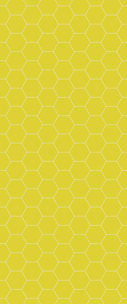 Yellow Hexagon Tile Acrylic Wall Panel 2440mm x 1220mm (3mm Thick) - CladdTech