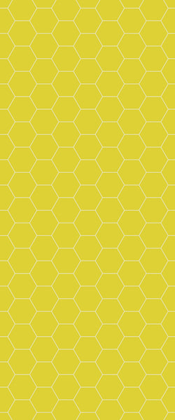 Yellow Hexagon Tile Acrylic Wall Panel 2440mm x 1220mm (3mm Thick) - CladdTech