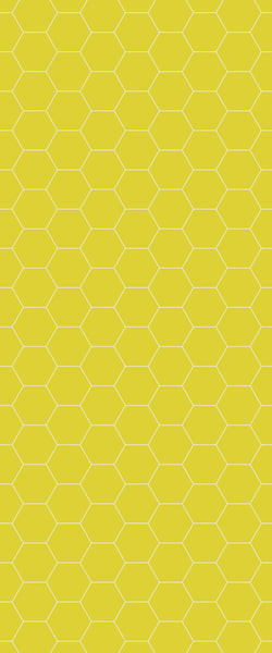 Yellow Hexagon Tile Acrylic Wall Panel 2440mm x 1220mm (3mm Thick) - CladdTech