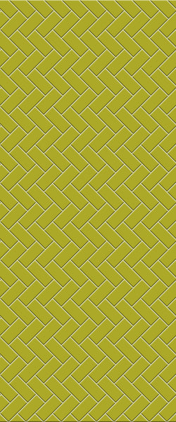 Yellow Diagonal Herringbone Tile Acrylic Shower Wall Panel 2440mm x 1220mm (3mm Thick) - CladdTech