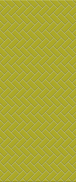 Yellow Diagonal Herringbone Tile Acrylic Shower Wall Panel 2440mm x 1220mm (3mm Thick) - CladdTech