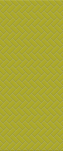 Yellow Diagonal Herringbone Tile Acrylic Shower Wall Panel 2440mm x 1220mm (3mm Thick) - CladdTech