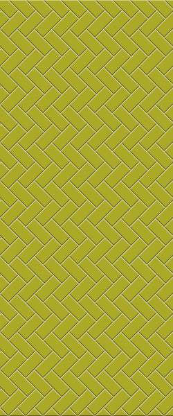 Yellow Diagonal Herringbone Tile Acrylic Shower Wall Panel 2440mm x 1220mm (3mm Thick) - CladdTech