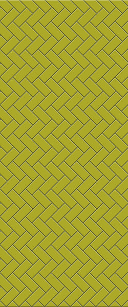 Yellow Diagonal Herringbone Tile Acrylic Shower Wall Panel 2440mm x 1220mm (3mm Thick) - CladdTech