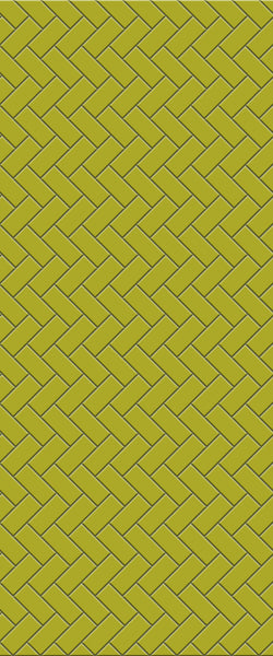Yellow Diagonal Herringbone Tile Acrylic Shower Wall Panel 2440mm x 1220mm (3mm Thick) - CladdTech